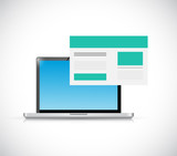 laptop and a website illustration design