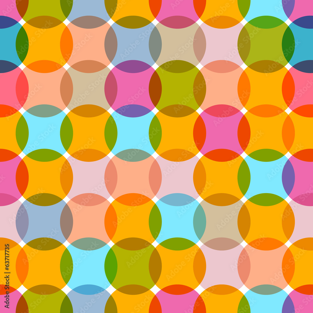 Seamless Retro Circles Colorful Background