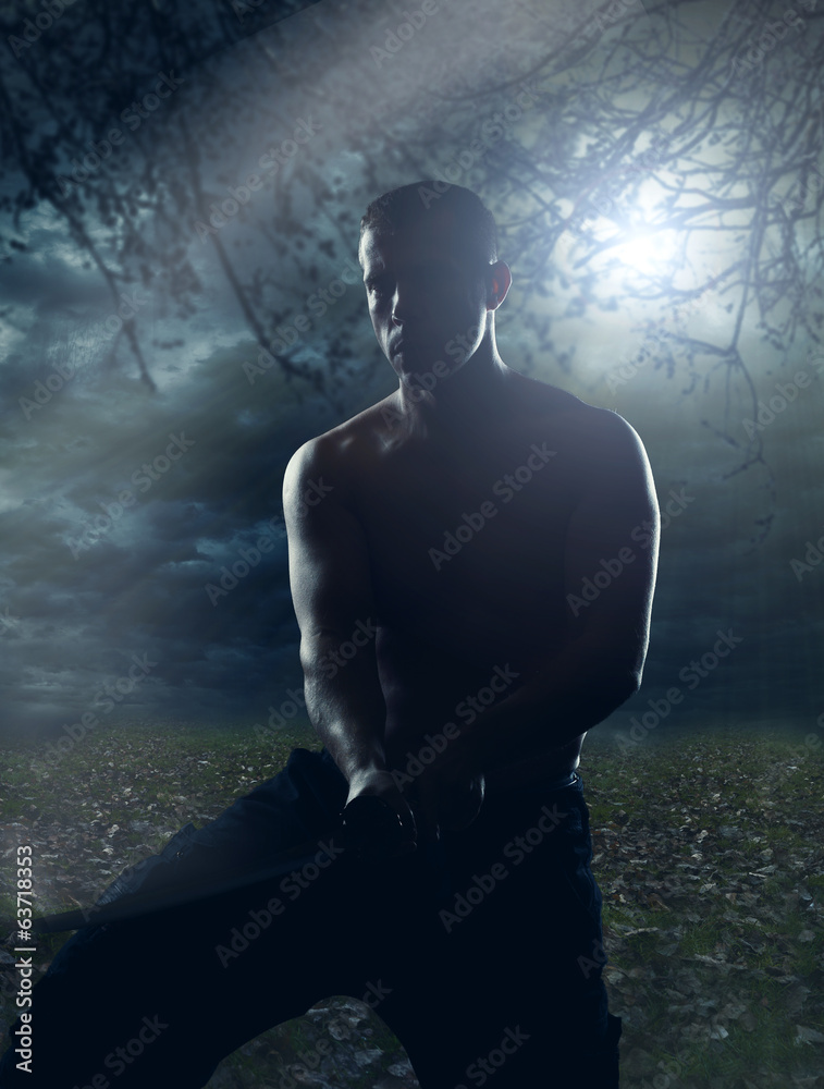 Obraz premium Warrior with his Katana