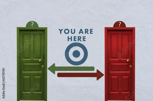 you are here decision between two doors