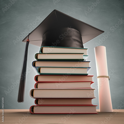 Graduation Books. Clipping path included.