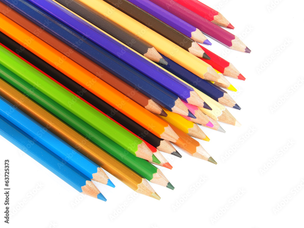 Colour pencils isolated on white background Colour pencils isolated on white background
