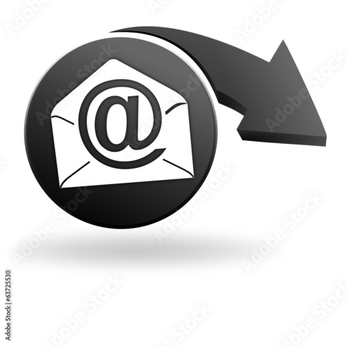 e mail sur symbole noir