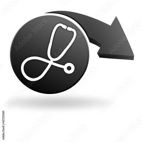 médecin sur symbole noir