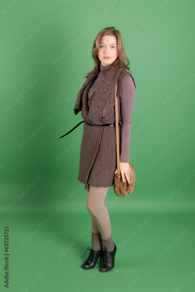 girl in a brown dress girl in a brown dress