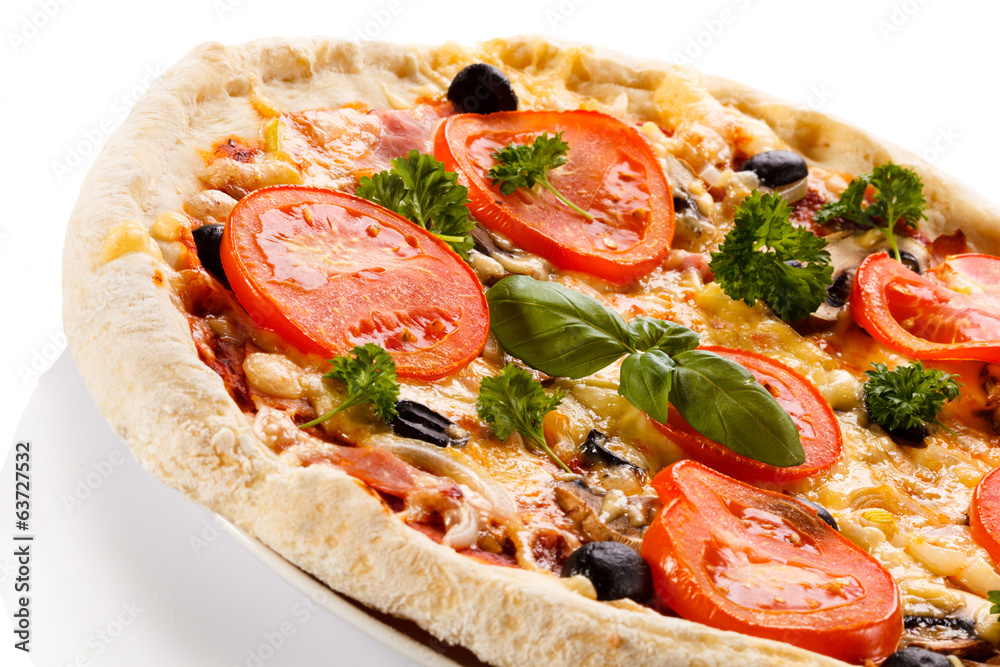 Pizza on white background Pizza on white background