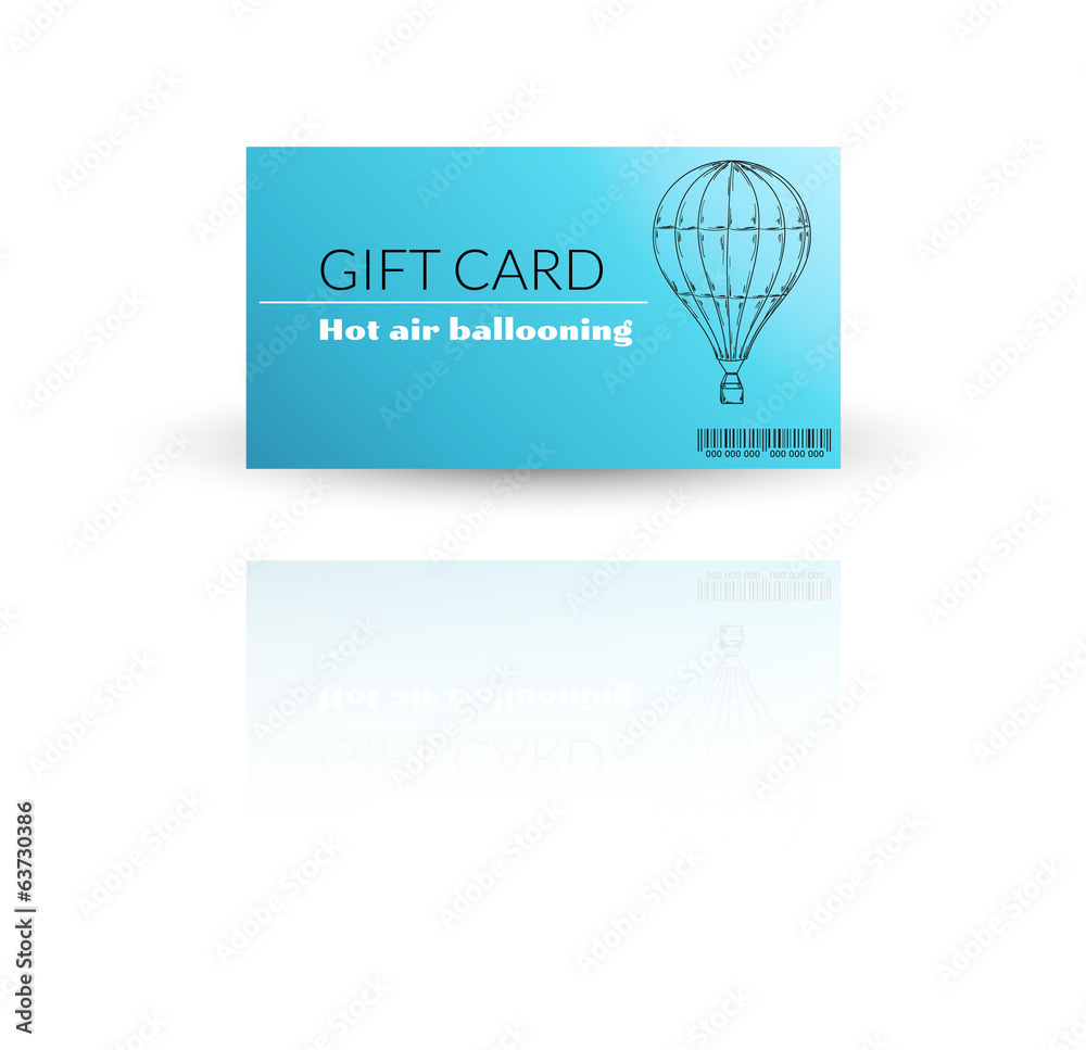Fototapeta premium Modern gift card template with balloon