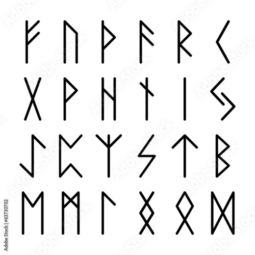 Set of signs runes isolated
