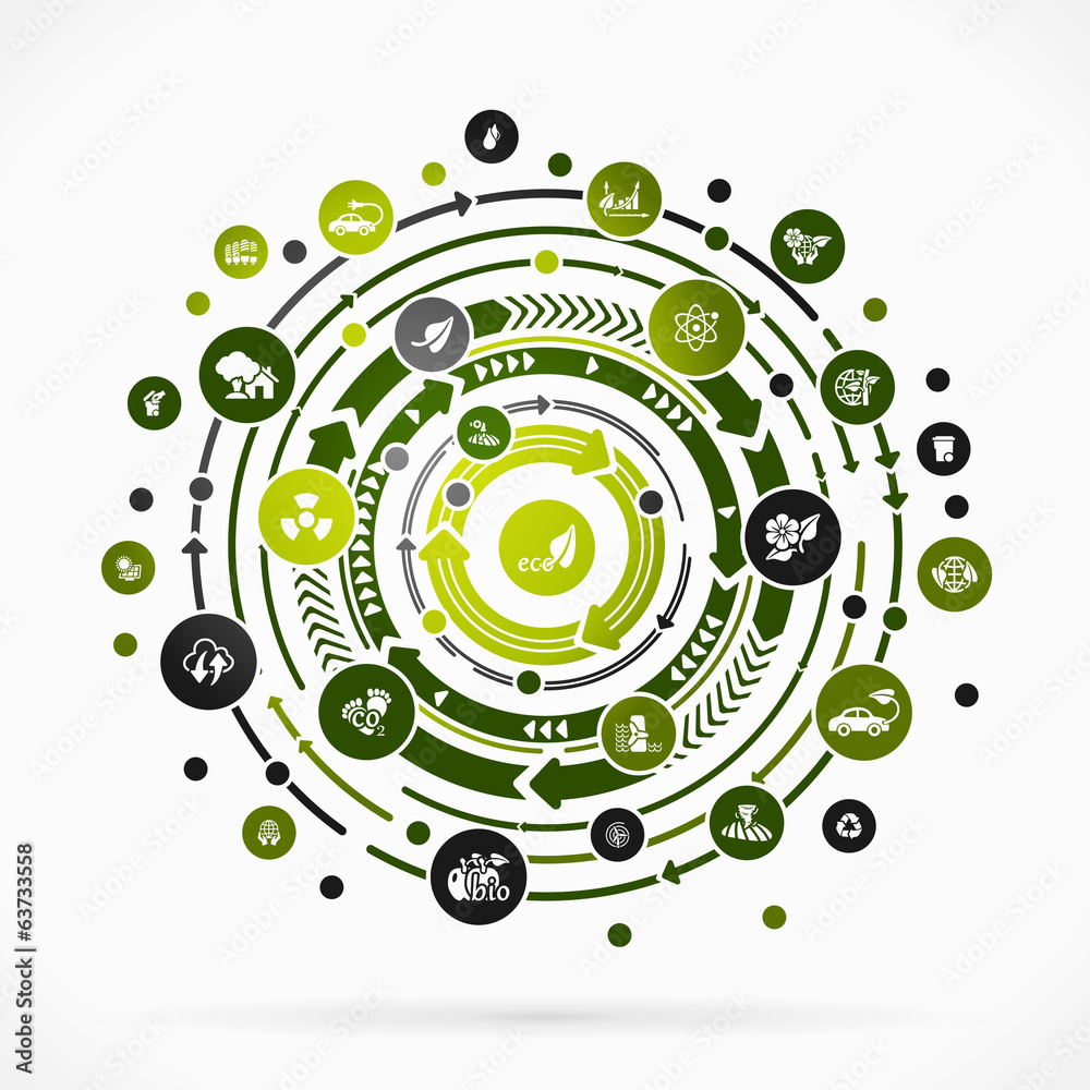 Obraz premium Ecology sustainable energy abstract concept illustration