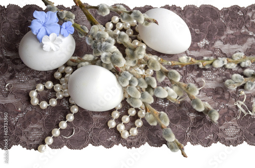 Egg, pearl, and willow branch