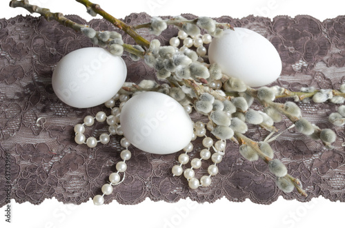 Egg, pearl, and willow branch