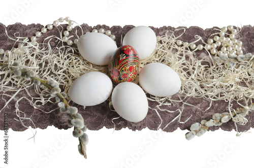 Easter egg and willow branch