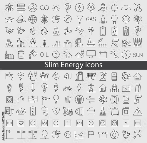 Energy and resource icon set