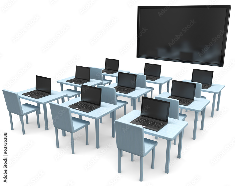 Fototapeta premium Klassenzimmer Informatik
