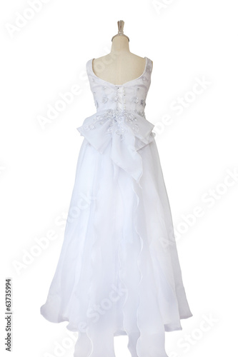 Wedding dress isolated on white background