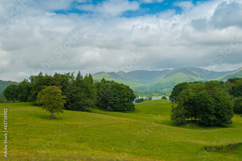 Lake District The Fairfield Horseshoe from Wray Castle Cumbria photo