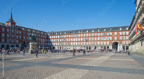 Plaza Mayor in Madrid in Spain in spring