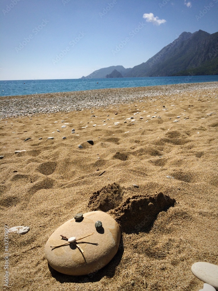 Obraz premium Osterhase am Strand