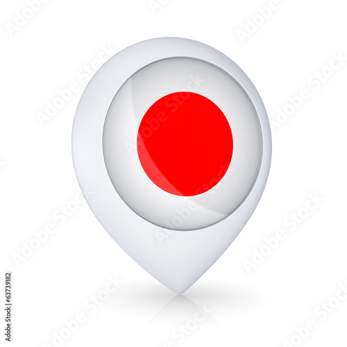 Free Download GPS icon with flag of Japan. - GFXLoad