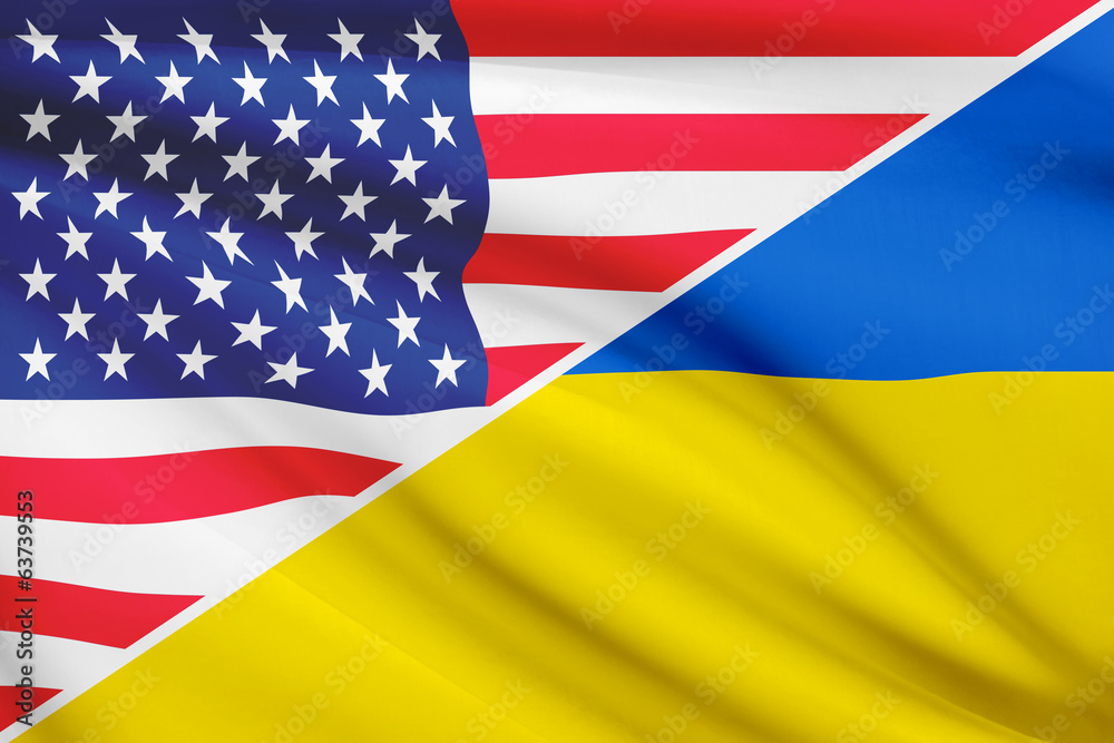 Series of ruffled flags. USA and Ukraine. Series of ruffled flags. USA and Ukraine.
