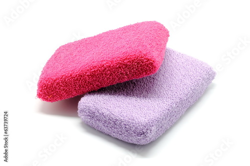 Bath sponges isolated on white background
