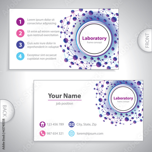 Universal violet-blue laboratory business card.