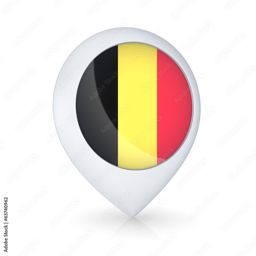 Fototapeta premium GPS icon with flag of Belgian.