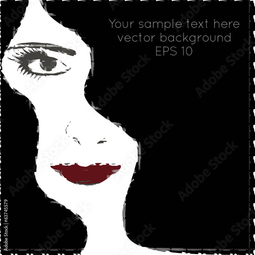 Beautiful female face silhouette