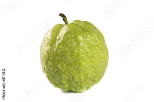 Guava fruit on white background.