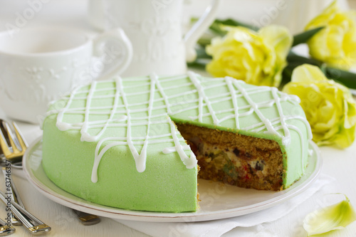 Sicilian Cassata-birthday cake. photo