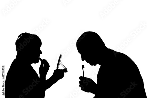 Vector silhouette of people.