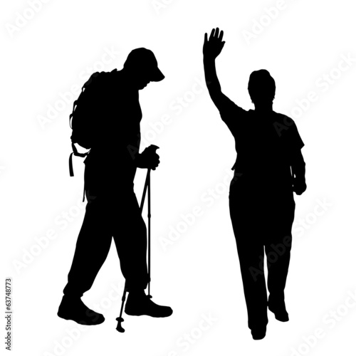Vector silhouette of people.