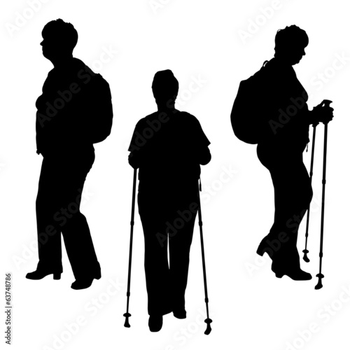 Vector silhouette of woman.