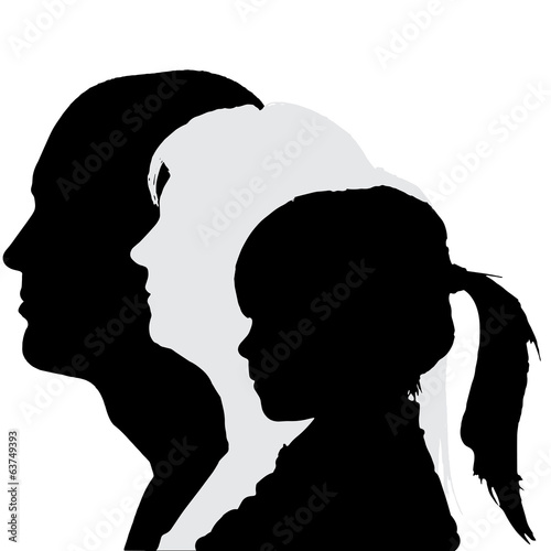 Vector silhouette profile of family.