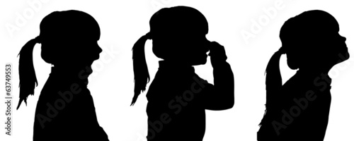 Vector silhouette of girl.