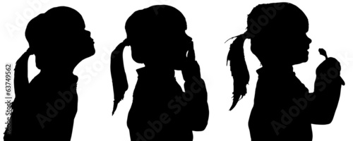 Vector silhouette of girl.