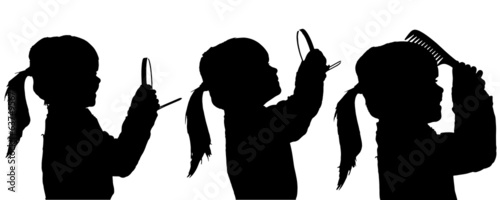 Vector silhouette of girl.