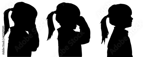Vector silhouette of girl.