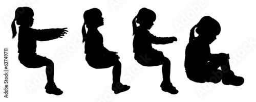 Vector silhouette of child.