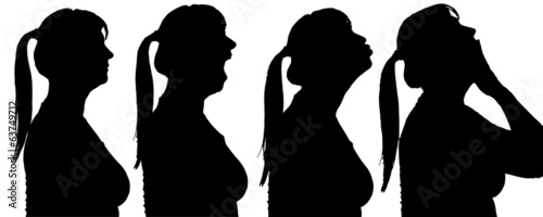 Vector silhouette of people.