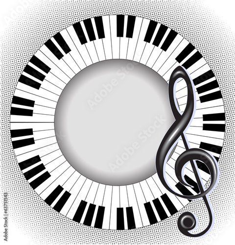 musical card with trefle clef and fingerboard