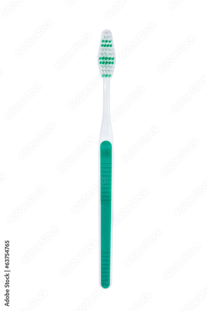 Plastic toothbrush with turquoise trim Plastic toothbrush with turquoise trim