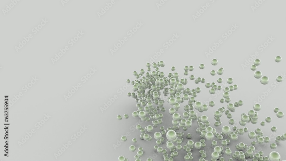 3D ANIMATION FLOW OF PARTICULES SPHERES