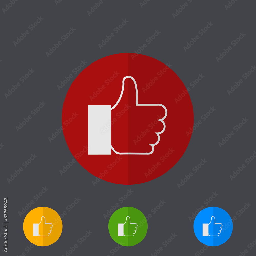 Vector modern circle icons set on gray Vector modern circle icons set on gray