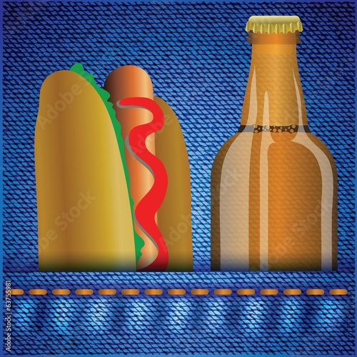 hot dog and beer