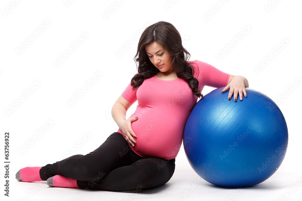 Sports pregnant young woman. Fitness. Sports pregnant young woman. Fitness.