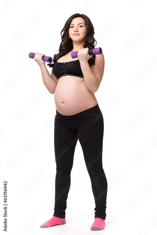 Sports pregnant young woman. Fitness. Sports pregnant young woman. Fitness.