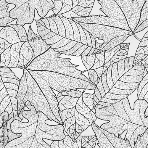 Autumn leaves seamless pattern.