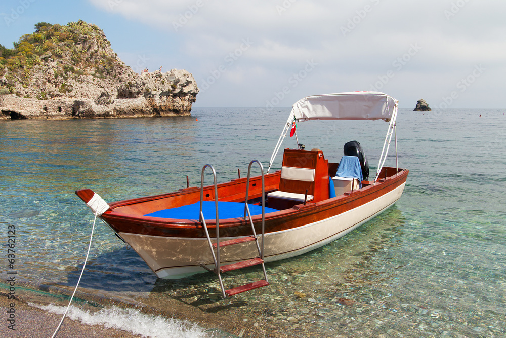 Boat at sicilian coast.