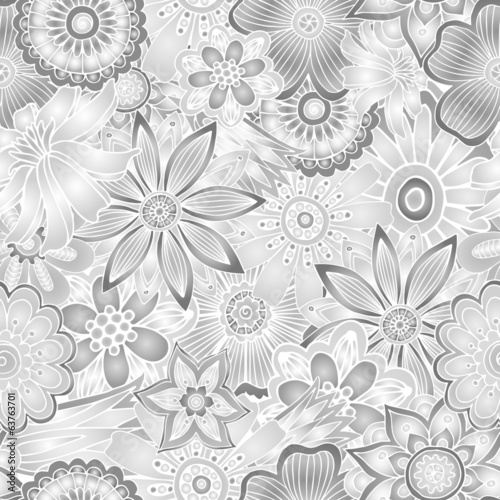 Hand drawn abstract vector floral background.